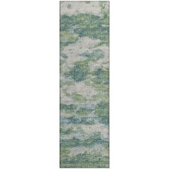 Premium Machine Washable Mayfield  Green 2'3" x 7'6" Runner Rug
