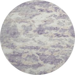 Premium Machine Washable Mayfield  Purple 8' x 8' Round Rug