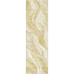 Premium Machine Washable Mayfield AMF720 Gold 2'3" x 7'6" Runner Rug