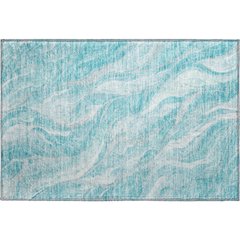 Premium Machine Washable Mayfield AMF720 Teal 1'8" x 2'6" Rug