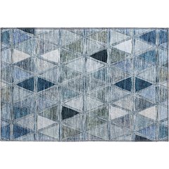 Premium Machine Washable Mayfield AMF722 Blue 1'8" x 2'6" Rug