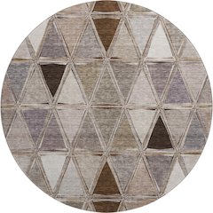 Premium Machine Washable Mayfield AMF722 Brown 8' x 8' Round Rug