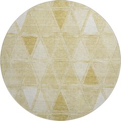 Premium Machine Washable Mayfield AMF722 Gold 8' x 8' Round Rug