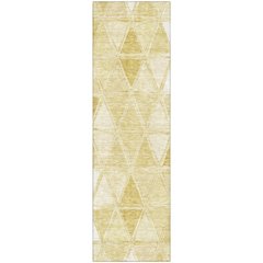 Premium Machine Washable Mayfield AMF722 Gold 2'3" x 7'6" Runner Rug