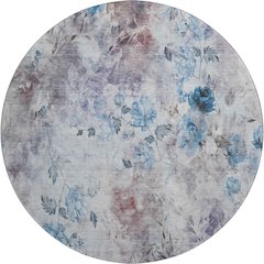 Premium Machine Washable Mayfield AMF724 Blue 8' x 8' Round Rug
