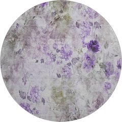 Premium Machine Washable Mayfield AMF724 Purple 8' x 8' Round Rug