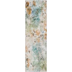 Premium Machine Washable Mayfield AMF724 Teal 2'3" x 7'6" Runner Rug