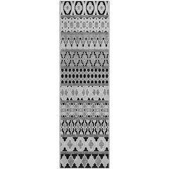 Premium Machine Washable Mayfield AMF726 Black 2'3" x 7'6" Runner Rug