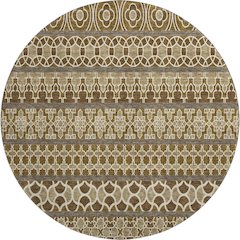 Premium Machine Washable Mayfield AMF726 Mocha 8' x 8' Round Rug