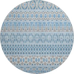 Premium Machine Washable Mayfield AMF726 Sky 8' x 8' Round Rug