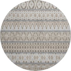 Premium Machine Washable Mayfield AMF726 Taupe 8' x 8' Round Rug