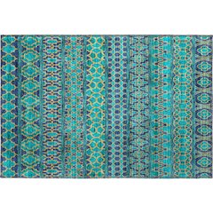 Premium Machine Washable Mayfield AMF726 Teal 1'8" x 2'6" Rug