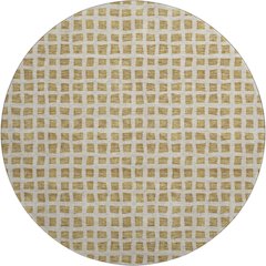 Premium Machine Washable Mayfield AMF727 Gold 8' x 8' Round Rug