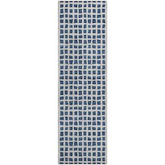 Premium Machine Washable Mayfield AMF727 Navy 2'3" x 7'6" Runner Rug