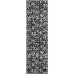 Premium Machine Washable Mayfield AMF728 Black 2'3" x 7'6" Runner Rug