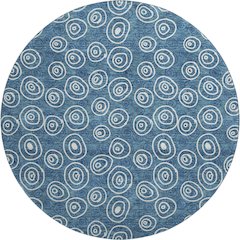 Premium Machine Washable Mayfield AMF728 Blue 8' x 8' Round Rug