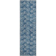 Premium Machine Washable Mayfield AMF728 Blue 2'3" x 7'6" Runner Rug