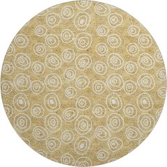 Premium Machine Washable Mayfield AMF728 Gold 8' x 8' Round Rug