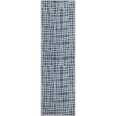 Premium Machine Washable Mayfield AMF729 Navy 2'3" x 7'6" Runner Rug