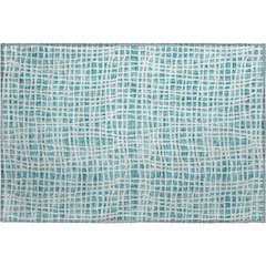 Premium Machine Washable Mayfield AMF729 Teal 1'8" x 2'6" Rug