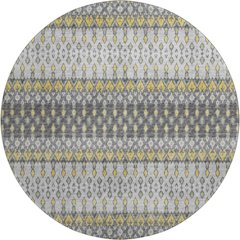 Premium Machine Washable Mayfield  Gray 8' x 8' Round Rug