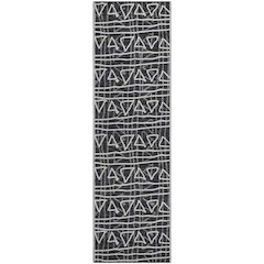 Premium Machine Washable Mayfield AMF730 Black 2'3" x 7'6" Runner Rug