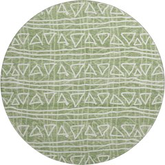 Premium Machine Washable Mayfield AMF730 Green 8' x 8' Round Rug