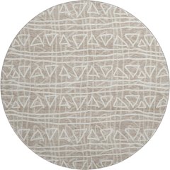 Premium Machine Washable Mayfield AMF730 Taupe 8' x 8' Round Rug