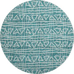 Premium Machine Washable Mayfield AMF730 Teal 8' x 8' Round Rug