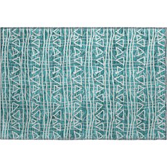 Premium Machine Washable Mayfield AMF730 Teal 1'8" x 2'6" Rug