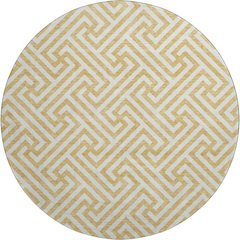 Premium Machine Washable Mayfield AMF731 Gold 8' x 8' Round Rug