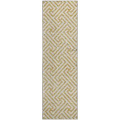 Premium Machine Washable Mayfield AMF731 Gold 2'3" x 7'6" Runner Rug