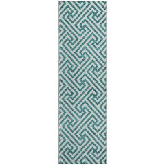 Premium Machine Washable Mayfield AMF731 Teal 2'3" x 7'6" Runner Rug