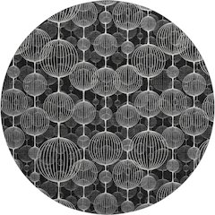 Premium Machine Washable Mayfield AMF732 Black 8' x 8' Round Rug