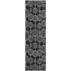 Premium Machine Washable Mayfield AMF732 Black 2'3" x 7'6" Runner Rug