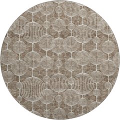 Premium Machine Washable Mayfield AMF732 Chocolate 8' x 8' Round Rug