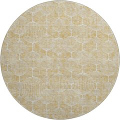 Premium Machine Washable Mayfield AMF732 Gold 8' x 8' Round Rug