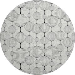 Premium Machine Washable Mayfield AMF732 White 8' x 8' Round Rug