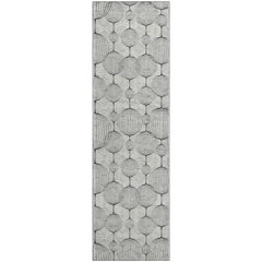 Premium Machine Washable Mayfield AMF732 White 2'3" x 7'6" Runner Rug