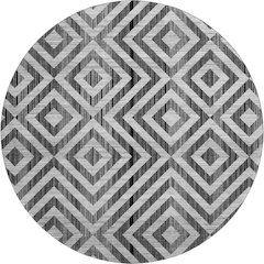 Premium Machine Washable Mayfield AMF733 Black 8' x 8' Round Rug