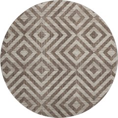 Premium Machine Washable Mayfield AMF733 Brown 8' x 8' Round Rug