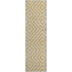 Premium Machine Washable Mayfield AMF733 Gold 2'3" x 7'6" Runner Rug