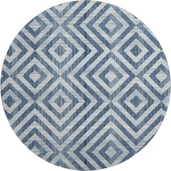 Premium Machine Washable Mayfield AMF733 Navy 8' x 8' Round Rug