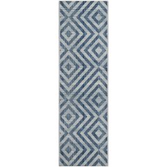 Premium Machine Washable Mayfield AMF733 Navy 2'3" x 7'6" Runner Rug