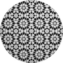 Premium Machine Washable Mayfield AMF734 Black 8' x 8' Round Rug