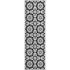 Premium Machine Washable Mayfield AMF734 Black 2'3" x 7'6" Runner Rug