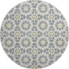 Premium Machine Washable Mayfield AMF734 Gray 8' x 8' Round Rug