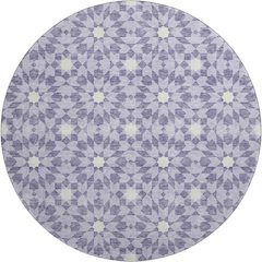 Premium Machine Washable Mayfield AMF734 Lilac 8' x 8' Round Rug
