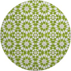 Premium Machine Washable Mayfield AMF734 Lime 8' x 8' Round Rug