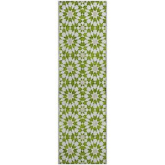 Premium Machine Washable Mayfield AMF734 Lime 2'3" x 7'6" Runner Rug